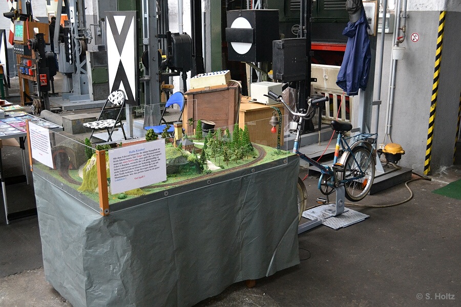 Modellbahn angetrieben von Fahrrad und Dynamo